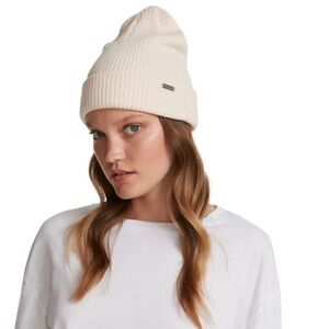 Women Steve Madden Waffle Beanie, winter hat size OS, tan/ pink